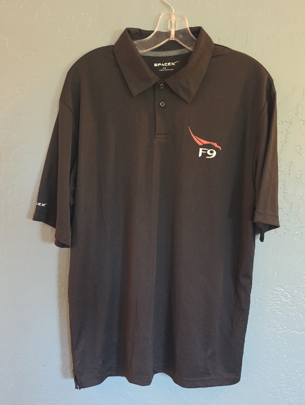 Space X F9 Black Polo Shirt